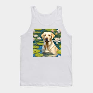 Labrador Retriever in Lily Pond Impressionism Tank Top